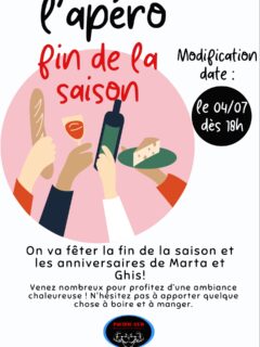 💥 VENDREDI 4 JUILLET💥

Comme toutes les années, nous organisons un « apéro » (avec ou sans alcool, à vous de voir 😝) pour clôturer la fin de saison et accueillir l’été comme il se doit 🙂

Pour cette occasion, nous pourrons tous échanger sur les évolutions de la salle à venir pour la rentrée, vos ressentis ou tout simplement passer pour faire un petit coucou 👋 

Donc n’hésitez pas à venir le VENDREDI 4 JUILLET 2025 à partir de 18h. 

Chacun rammene ce qu’il veut, reste le temps qu’il veut, et vient avec la personne qu’il veut 🙂

Gardons cet esprit convivial et familial qui nous caractérise si bien et cela, grâce à vous ☺️

A BIENTÔT 😘

#var #toulon #familial #chaleureux #convivial #esprit