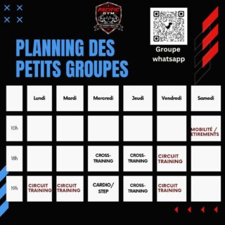 Entraînement en petit groupe au Pacific Gym 🔥

Vous avez la possibilité de participer à des séances d'entraînement en petit groupe dans notre salle tous les soirs à 18 h ou 19 h, ainsi que le samedi matin à 10 h. 
Les groupes sont limités à 6 personnes maximum, en raison de l'espace restreint et afin de permettre à nos coachs de s'assurer que vous effectuez correctement les exercices.
Les séances se déroulent sous forme de circuit en semaine et sont consacrées à la mobilité le samedi matin. 
@martas.fitness sera à vos côtés les lundis, mardis et vendredis soirs, ainsi que le samedi matin. Les mercredis et jeudis soirs, c'est @alexandrekowalski83 qui vous accompagnera.
Les groupes sont organisés via un groupe WhatsApp. 

Venez l'essayer !